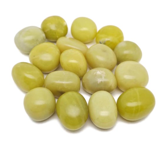 Green Olive Jade Tumble Stone  – Healing Crystals – Polished Jade – Lucky Stones – Money Stone - Green Crystal – TU1317