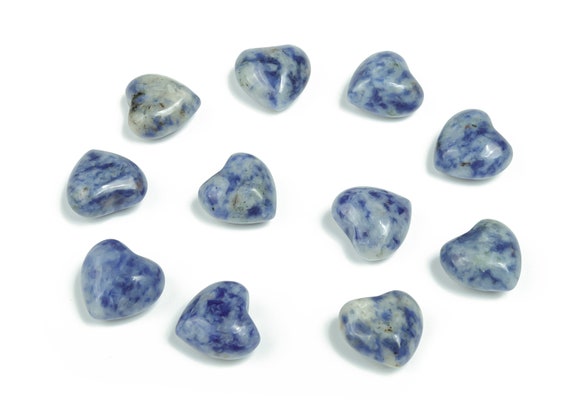 Blue Spot Jasper Heart Gemstone - Palm Stone Heart –  Healing Crystals - Nurturing Stone – Crystal Hearts – 15x15x9mm - HE1020