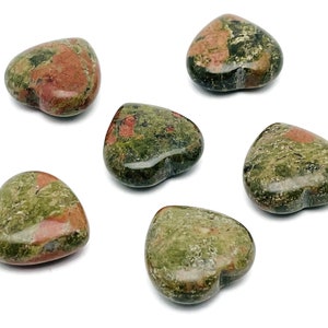 Unakite Heart Gemstone - Crystal Unakite - Natural Unakite Stone - Carved Gemstone Heart – 2.5cm - HE1144