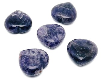 Amethist hart edelsteen – kristallen hart – hartsteen – natuurlijke geneeskrachtige steen – hart amethist paarse steen – 4 cm - HE1242