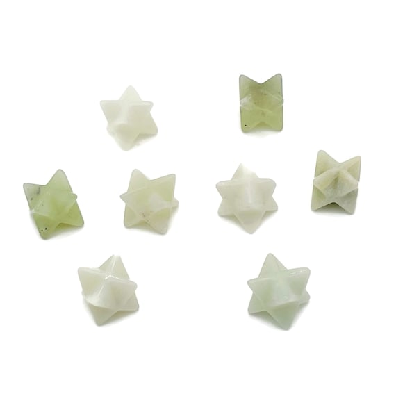 New Jade Merkaba Star Crystal Carving – Christmas Gift - Mini Merkaba Star Figurines - Crystal Reiki Healing - ME1029