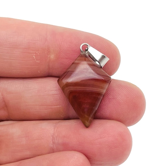 Carnelian Gemstone for Pendant - Triangle Geometric Gemstone Pendant - Natural Gemstone Jewelry - For Women Lucky Pendant - NC1434