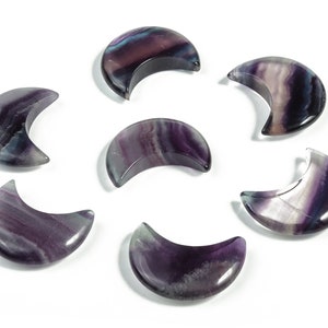 Fluorite Moon Gemstone Moon - Rainbow Fluorite Moon - Crystal Moon - Fluorite Crystal – Healing Crystal - Fluorite Stone – 3x1.6cm - MO1086
