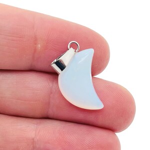 Opalite Moon Pendant - Opalite Moon Earring Crystal - Crystals Healing - Jewelry Making Supplies - NC1153