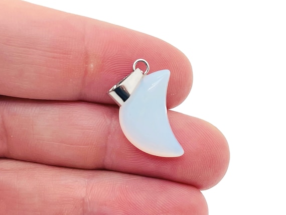 Opalite Moon Pendant - Opalite Moon Earring Crystal - Crystals Healing - Jewelry Making Supplies - NC1153