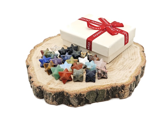Crystal Mystery Box Gift Merkaba Star Carving - 10 Pc Randomly Gemstones - Crystal Healing - Best Crystal Gift - Energy Crystals - KIT12