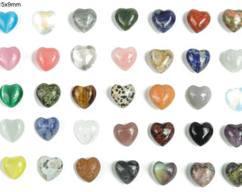 Heart Stone - Heart Puffy Gemstones – Healing Stones – Heart Crystals - Natural stones – 15x15x9mm - HEMIX1