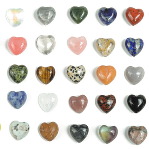 Heart Stone - Heart Puffy Gemstones – Healing Stones – Heart Crystals - Natural stones – 15x15x9mm - HEMIX1