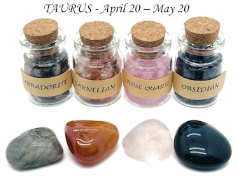 Taurus Zodiac Crystal - Taurus Geboortesteen - Kies kristalchips en getrommelde steen - Healing Stone - Stones Of For You - STIER