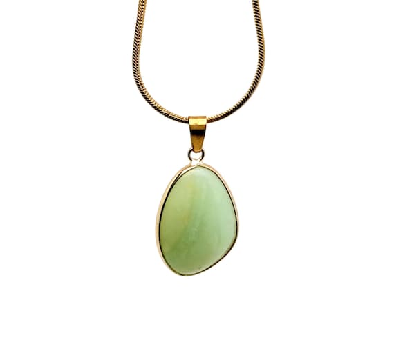 Amazonite Gold Gemstone Pendant - Dainty Crystal Pendant - Birthstone Charm - Jewelry DIY Charms - Gift Charm - NC1868