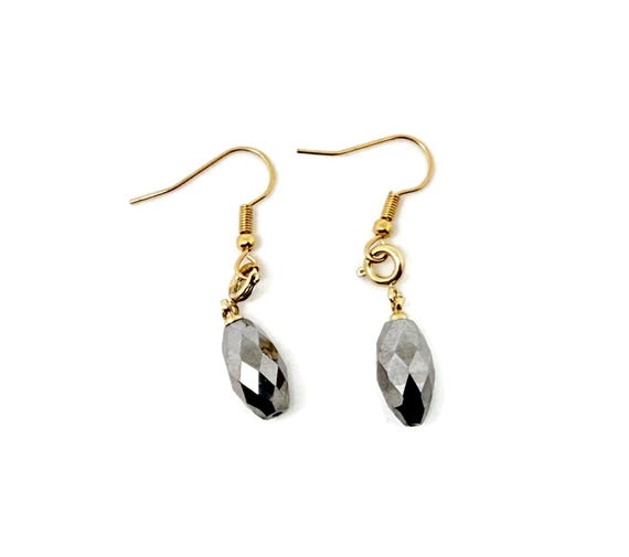 Terahertz Drop Earrings – Faceted Crystal Jewelry for Energy & Style - Gold Earrings - Gift for Her - NC1914