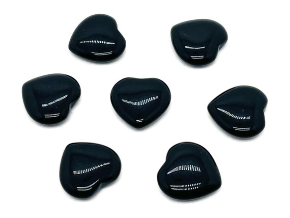 Obsidian Heart Gemstone Flat – Heart Crystal - Healing Stones – Carving Heart - Natural stones - 20x20x6 - HE1082