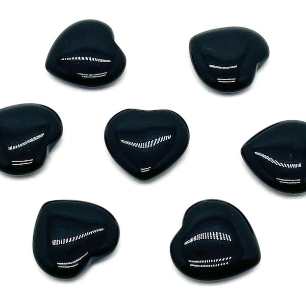 Obsidian Heart Gemstone Flat – Heart Crystal - Healing Stones – Carving Heart - Natural stones - 20x20x6 - HE1082
