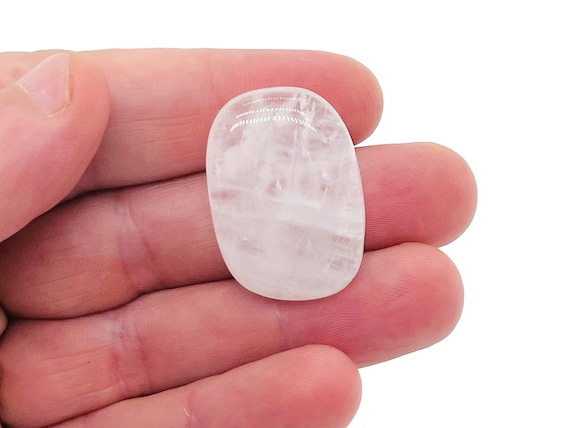Clear Quartz Slab Crystal - Flat Disk Stone – Pendant Crystal - Worry Stone - Healing Crystals – 0.8"-1.1" - FL1026