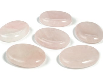 Rose Quartz  Worry Stone – Rose Quartz Thumb Stone – Polished Rose Quartz Pocket Stone – Healing Crystal – Love Stone - 4.5x3.5cm - WO1043