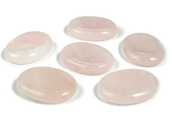 Rose Quartz  Worry Stone – Rose Quartz Thumb Stone – Polished Rose Quartz Pocket Stone – Healing Crystal – Love Stone - 4.5x3.5cm - WO1043