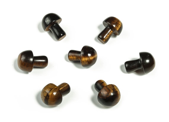 Tiger Eye Mushroom Gemstone – Magical Mushroom – Tiger Eye Gemstone Mushroom Crystal – Stone Mushroom – 2cm – MU1013