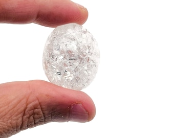 Cracked Clear Quartz Tumbled Stone – Clear Quartz Crystal –  Polished Stone – TU1204