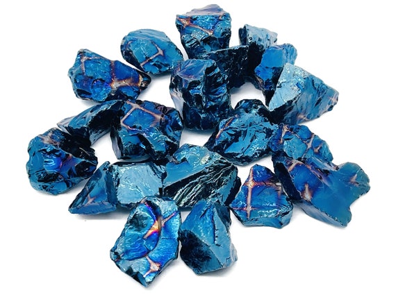 Titanium Blue Aura Quartz – Rough Titanium Blue Aura – Raw Crystal – Chunk Stones - Healing Crystal - RA1264