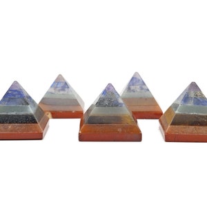 Seven Chakra Pyramid Shape Stone – 7 Chakra Pyramid Crystal – Crystals – Chakra Healing Crystal - Gifts - CA1059
