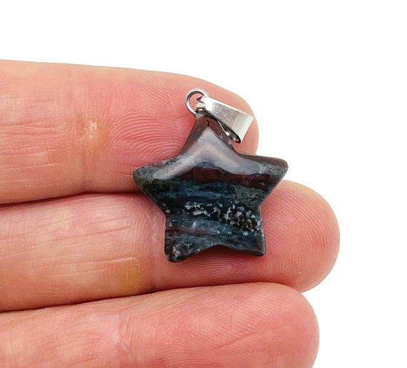Moss Agate Star Pendant - Crystal Pendant – Natural Necklaces - Heling Gemstone - Jewelry Making Supplies - NC1527