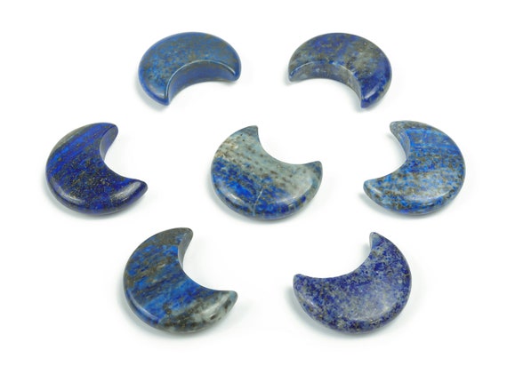Lapis Lazuli Gemstone Moon - Crystal Moon - Carved Moon - Healing Crystal - Gemstone Crescent – 3×1.6cm – MO1056