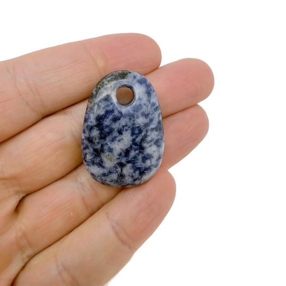 Sodalite Oval Crystal Pendant – Natural Stone Jewelry Making Bead - NC1901