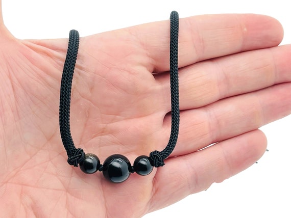 Obsidian Sphere Necklace- Crystals Pendant Healing - Obsidian Pendant - Gifts - NC1222