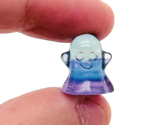 Fluorite Mini Ghost Carving – Fluorite Carved Gemstone – Healing Crystal – Best Quality - Home Decor - Gifts - CA1037