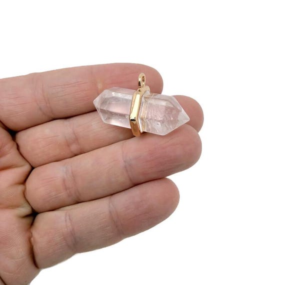 Clear Quartz Double Terminated Crystal Pendant – Natural Gemstone Point - NC1997