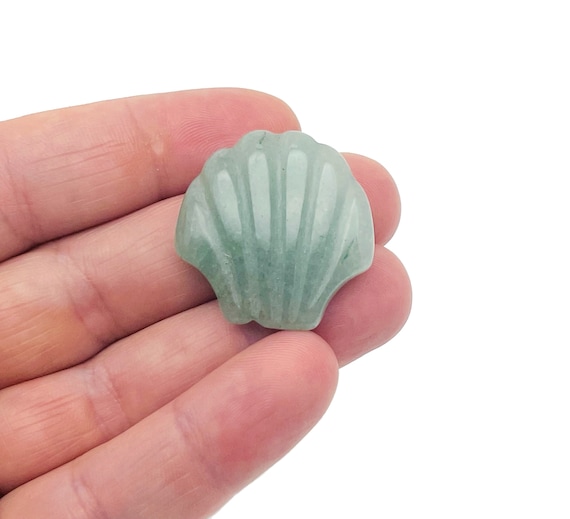Aventurine Sea Shell Carving Gemstone - Gemstone Shell For Jewelry Making - Mineral Specimen - Sea Shell Decor - SS1004