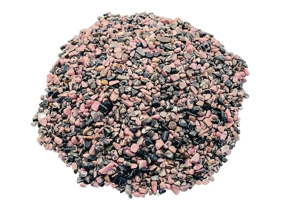 Rhodonite Chips – Gemstone Chips – Crystal Semi Tumbled Chips - Bulk Crystal - 2-6mm - CP1128