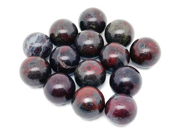 Chicken BloodStone Sphere Gemstone – Crystal Sphere - Healing Stone – Crystal Ball – Crystal Décor – 20mm - SP1024