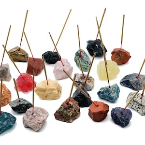 Crystal Incense Holder - Rough Crystal Stone Incense Stick Holder - Raw Stone Incense Holder - Healing Stone - RSMIX