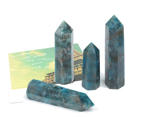 Blue Apatite Obelisk Tower Stone – Obelisk Tower Point Crystals – Natural Blue Apatite Gemstones – Loose Gemstone - TW1003