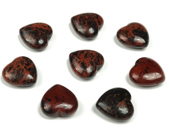 Corazón de obsidiana caoba – Cristal de corazón – Piedras curativas – Corazón tallado – Piedras naturales - 2,5 cm - HE1123