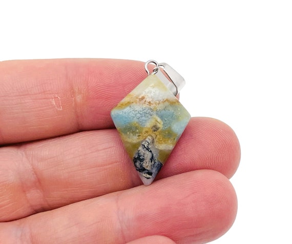 Amazonite Gemstone for Pendant - Triangle Geometric Gemstone Pendant - Natural Gemstone Jewelry - For Women Lucky Pendant - NC1423