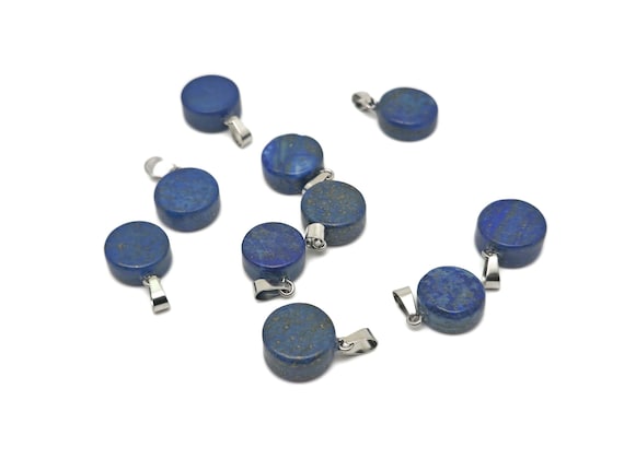 Lapis Lazuli Gemstone Flat Round Pendants - Crystal Round Coin - Loose Gemstone - Cabochon Gemstone - Handmade Gemstone Round - NC1816