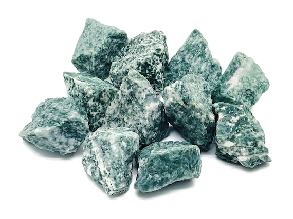 Raw Green Dot Jade Stone - Rough Qinghai Crystal – Chinese Stone – Healing Stone - Gemstone – RA1140