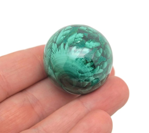 Natural Malachite Sphere Stone  - Malachite Crystal Ball - Healing Stone – Grade Quality – Crystal Decor - BA1048