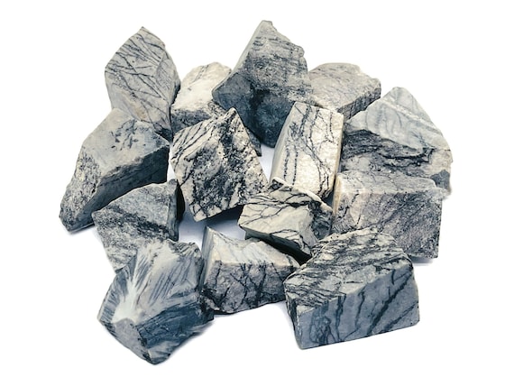Raw Black Network Jasper – Rough Black Network Jasper – Raw Crystal – Chunk Stones - RA1131