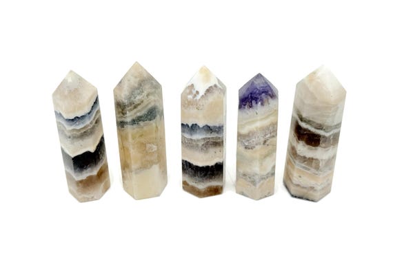 Fluorescent Fluorite Agate Obelisk Tower Stone - Gemstone Tower - Meditation Gemstone - Crystal Gifts - Home Crystal Decor - TW1138