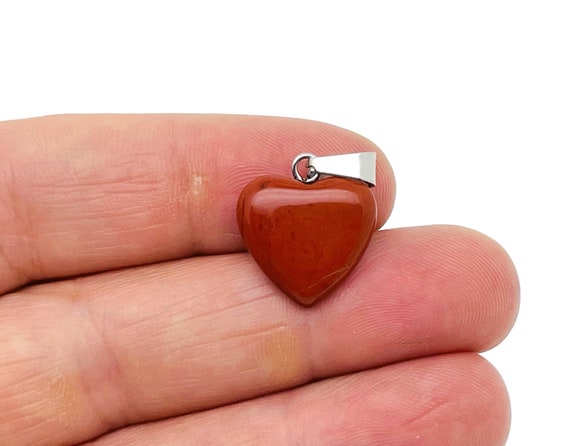 Red Jasper Heart Pendant - Crystals Pendant Healing - Mini Crystal Pendant - Gifts - NC1499