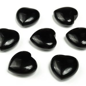 Obsidian Herz Edelstein - Schwarzes Obsidian Herz - Obsidian Puffy Heart - Heilkristall Herz - Obsidian Kristall - Obsidian Kristall – 4cm – HE1241
