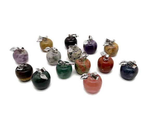 Crystal Apple Pendant - Crystals Pendant Healing - Gemstone Gifts - APMIX