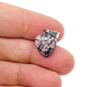 Rhodonite Heart Pendant - Crystals Pendant Healing - Mini Crystal Pendant - Gifts - NC1501