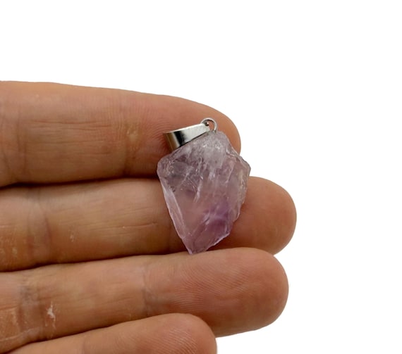 Amethyst Raw Crystal Pendant - Crystals Pendant Healing - Drilled Crystal - Gifts - NC1979