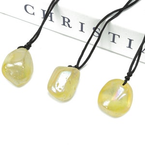 Yellow Aura Quartz Pendant - Crystal Pendant – Natural Necklaces - Heling Gemstone - Gifts - NC1102