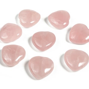 Rose Quartz Heart Gemstone - Carved Gemstone Heart - Hearts Healing Stone - Rose Quartz Heart Palm Stone –2.5cm - HE1105