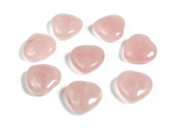 Rose Quartz Heart Gemstone - Carved Gemstone Heart - Hearts Healing Stone - Rose Quartz Heart Palm Stone –2.5cm - HE1105